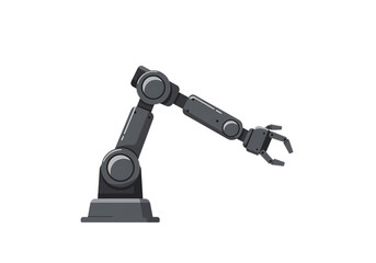 Pixel Art Robotic Arm Industrial Automation Manufacturing and Technology Graphics isolated on transparent background