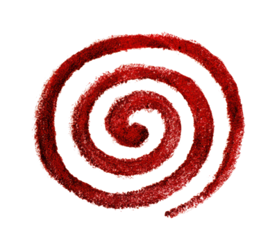 Creative red spiral design abstract digital bright, isolated on transparent background, png