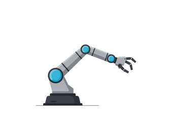 Robotic Arm Automation Technology and Industrial Machinery Graphics isolated on transparent background
