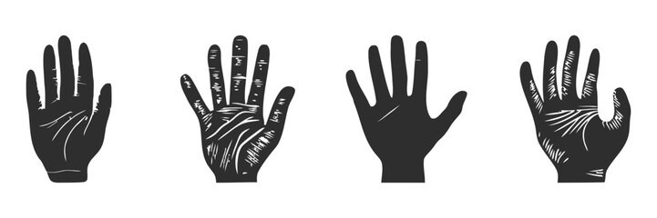 Silhouette hands raised in protest. Symbol of unity and dissent.