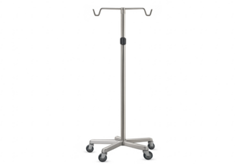 Medical iv pole standing on transparent background for compositing
