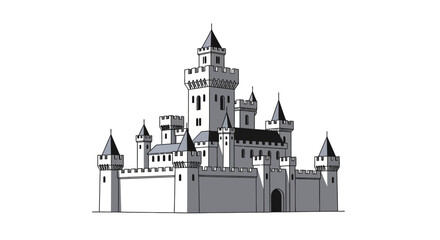 Obraz premium majestic castle illustration perfect for fairytales medieval designs game development and fantasythemed projects