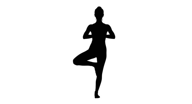 find inner peace silhouette of woman in tree pose yoga for wellness websites meditation apps and mindfulness resources