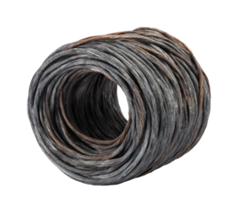 Coiling industrial wire workshop product, isolated on transparent background, png