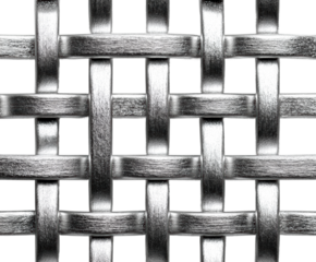 Weaving patterns metallic grid structure minimalist, isolated on transparent background, png