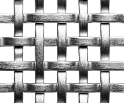 Weaving patterns metallic grid structure minimalist, isolated on transparent background, png