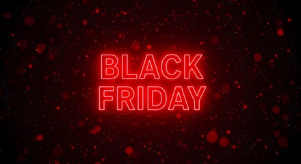 Red Neon Black Friday Sale Promotion Background with Bokeh