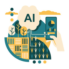 Generative AI in agriculture - Real Time Crop Insights - vector concept