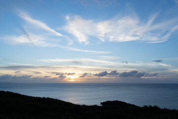 古宇利島の展望台から見た日の入り
