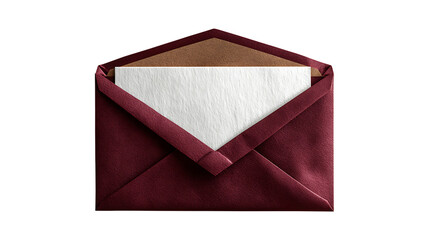Elegant Luxurious Burgundy Envelope, isolated on transparent background, PNG