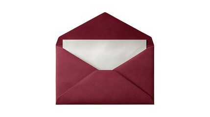 Stylish Luxurious Burgundy Envelope, isolated on transparent background, PNG