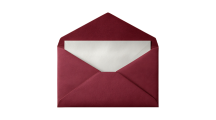 Stylish Luxurious Burgundy Envelope, isolated on transparent background, PNG