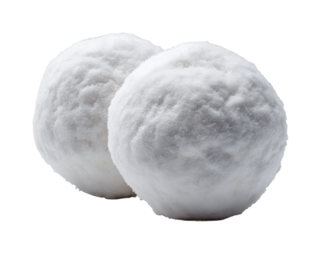Winter fun snowball fight at the park activity daytime, isolated on transparent background, png