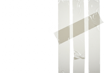 Clear adhesive tape strip isolated on transparent background