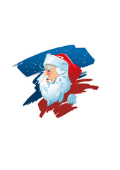 Santa Claus (Father Christmas) with a big white beard and dressed in red and white