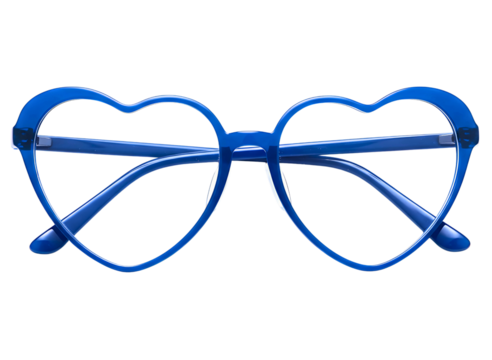 heart shaped glasses isolated on transparent background