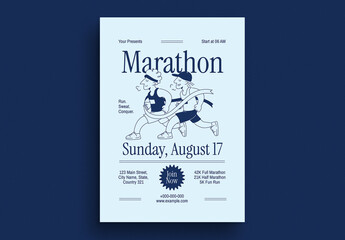 Retro Cartoon Marathon Event Flyer