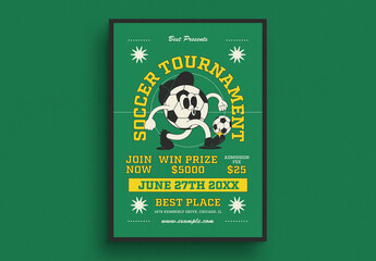 Retro Trendy Soccer Tournament Event Flyer