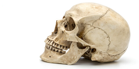 Human skull isolated on transparent background  