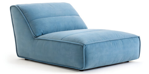 Blue slipper chair isolated on transparent background  
