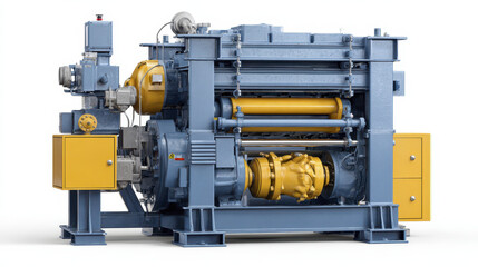 Industrial plastic waste compression machine with metal frame and hydraulic components, designed for efficient recycling and waste management in factories and plants