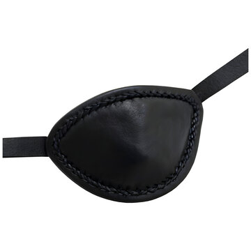 a black leather eye patch on transparent background