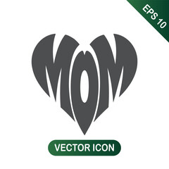 Mom Heart Icon Love, Affection, and Motherhood Symbol