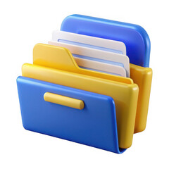 3d blue and yellow file folder organizer