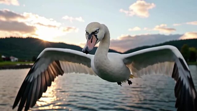  Cisne en pleno vuelo