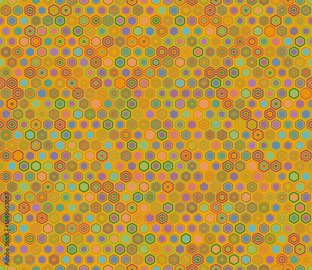 Poster hexagon geometric shapes background. geometric elements of varied style and color. hexagon shapes. t