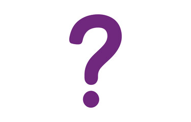 Naklejka premium A bold purple question mark symbol isolated on transparent background