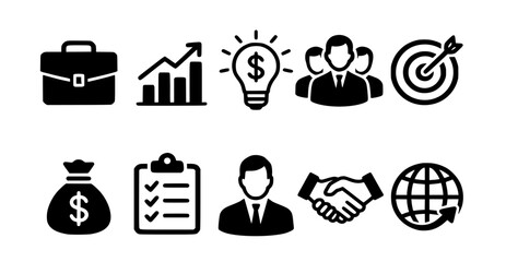 Professional 6 Business Icon Set for Branding