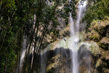 Close up on the beautiful Tumalog Falls, Cebu, Philippines