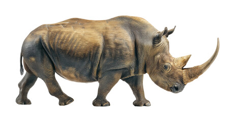 Obraz premium Rhinoceros walking in nature wildlife captivating scene