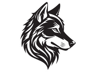 Fototapeta premium Powerful wolf head profile, bold and stylized. 