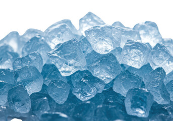 Obraz premium Closeup of clear ice crystals isolated on transparent background
