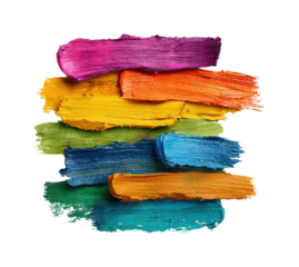 Vibrant paint strokes digital colorful palette