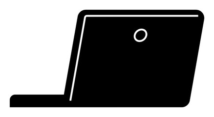 Silhouette of a closed laptop.

