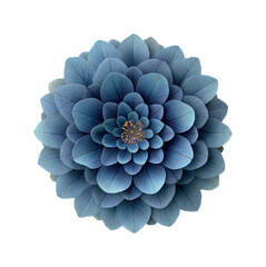 Delicate blue floral digital minimalist top view