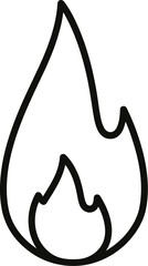 Simple flame vector icon isolated on white background