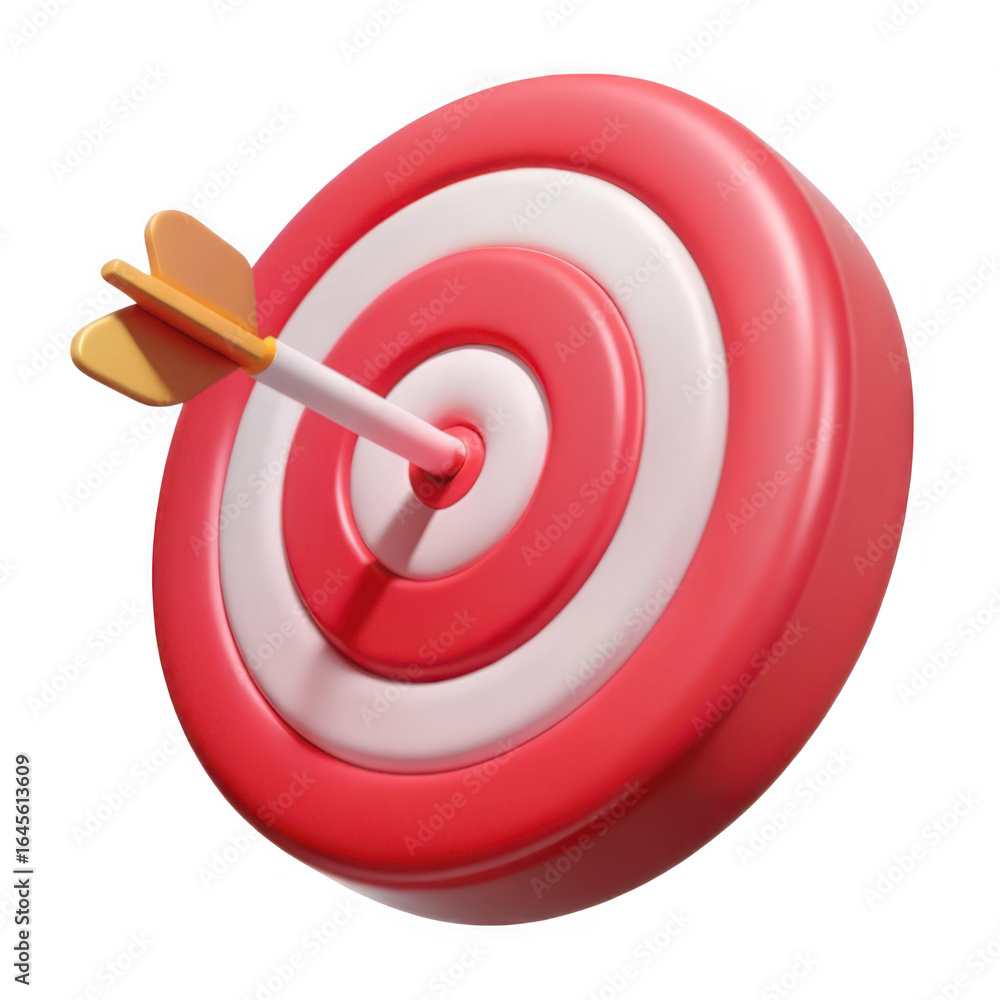 Poster 3d dartboard with arrow hit