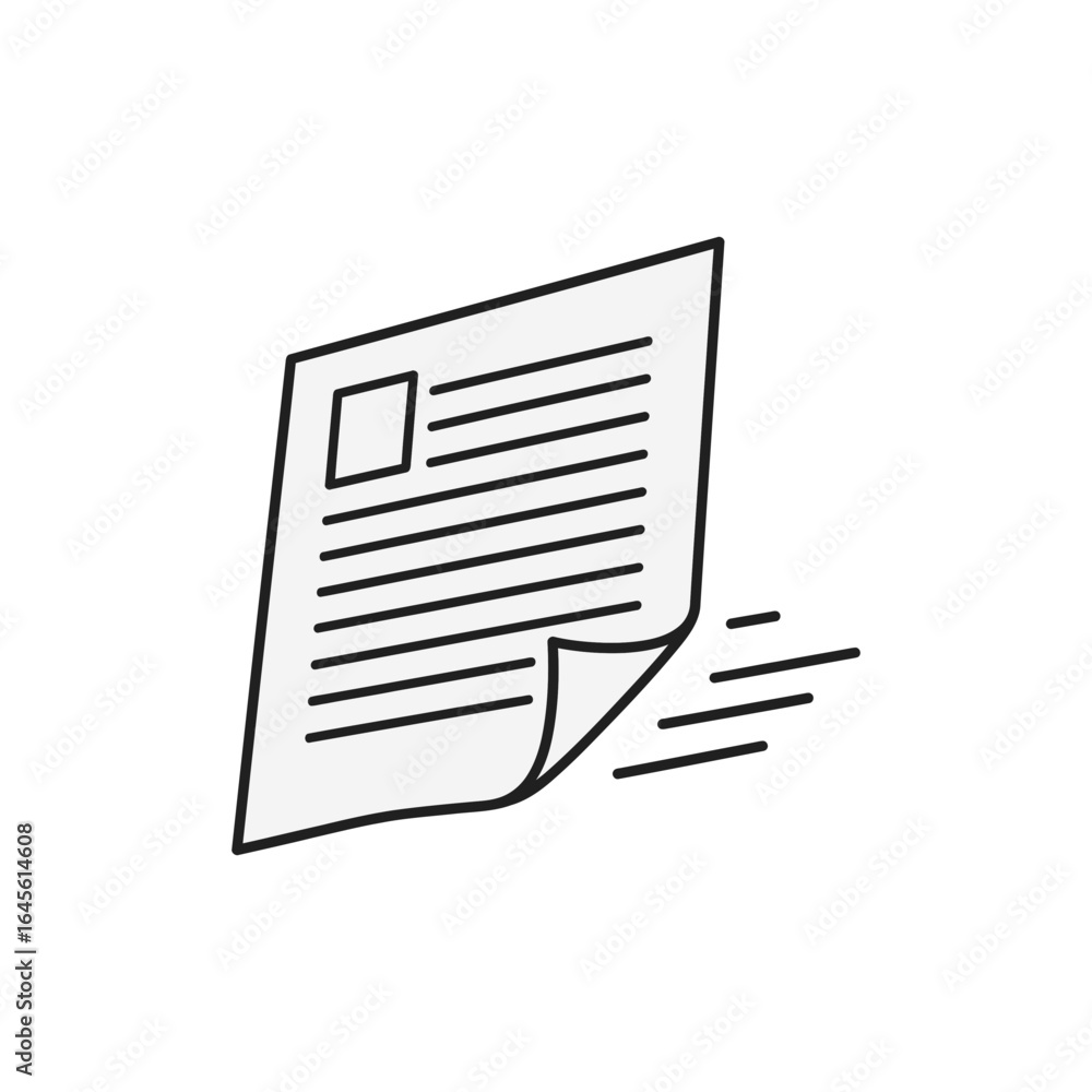 Poster a paper document with text and a square element appears to be moving quickly.