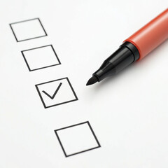 check box with pen isolated PNG