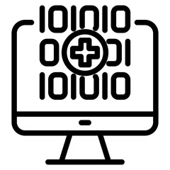 Digital healthcare icon. Vector illustration	