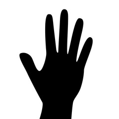 Obraz premium Silhouette of a raised hand, symbol of protest. 