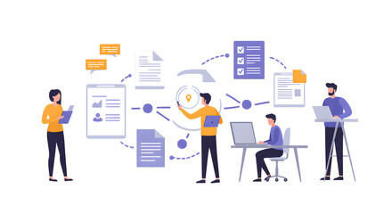 Digital Workflow and Business Process Management with Collaborating Team