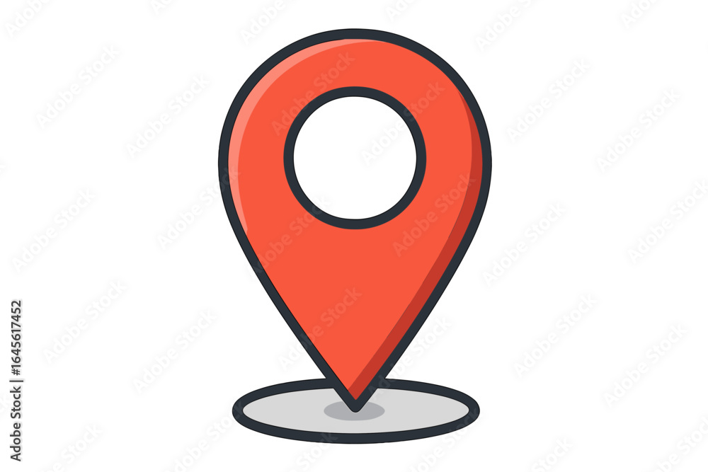 Poster red location marker icon for mapping and navigation. vector symbol for geographic points, gps destin