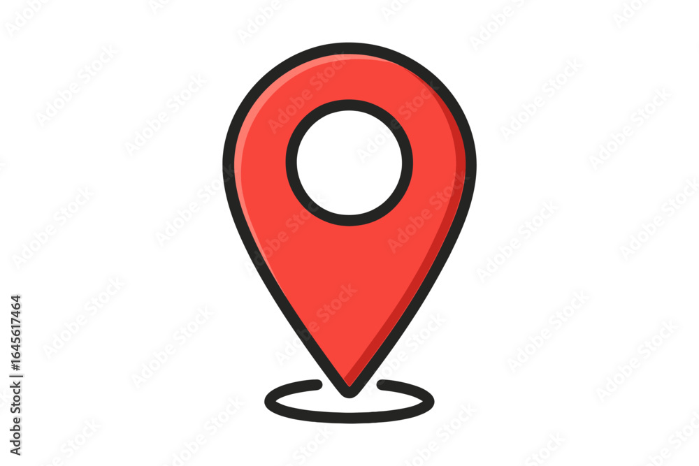 Poster location marker icon for mapping and navigation. red map pin symbol for gps destination. vector grap