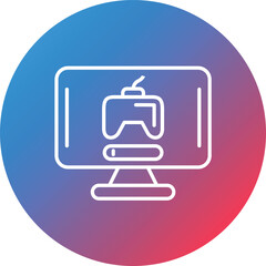 Game Login Line Gradient Circle Background Icon
