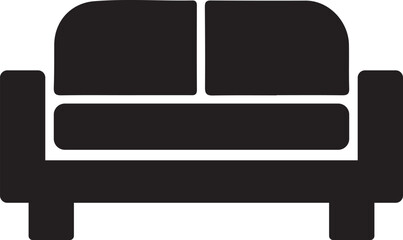Fototapeta premium Simple Vector Illustration of a Black Loveseat